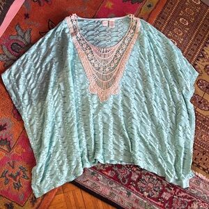 Surf Gypsy Light Blue Lace Swim Coverup